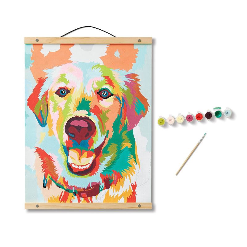 slide 4 of 4, Paint by Number Kit Dog Golden Retriever - Mondo Llama™: Adult DIY Painting Kit with Paint & Brush, 1 ct