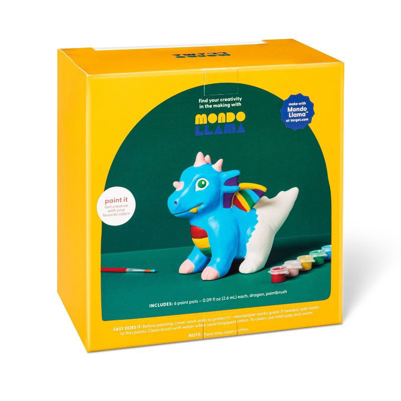 slide 3 of 4, Paint-Your-Own Ceramic Dragon Craft Kit - Mondo Llama™: DIY Art Kit for Kids, Ceramic Figurines to Paint, Ages 8+, 1 ct
