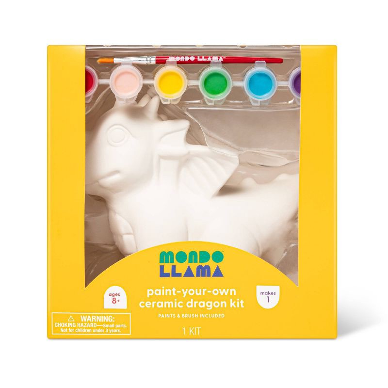 slide 1 of 4, Paint-Your-Own Ceramic Dragon Craft Kit - Mondo Llama™: DIY Art Kit for Kids, Ceramic Figurines to Paint, Ages 8+, 1 ct