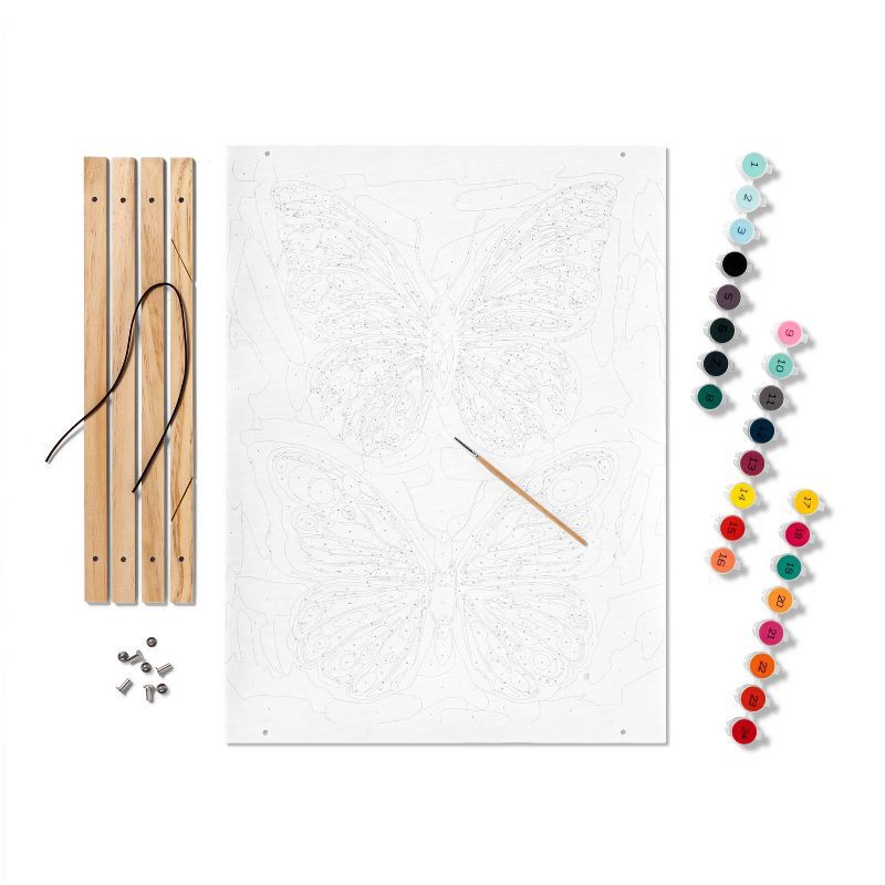 slide 2 of 4, Paint by Number Kit Butterfly - Mondo Llama™: DIY Canvas Art, Adult Painting Kit with Paints & Brush, 1 ct
