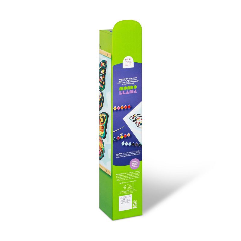 slide 3 of 4, Paint by Number Kit Butterfly - Mondo Llama™: DIY Canvas Art, Adult Painting Kit with Paints & Brush, 1 ct