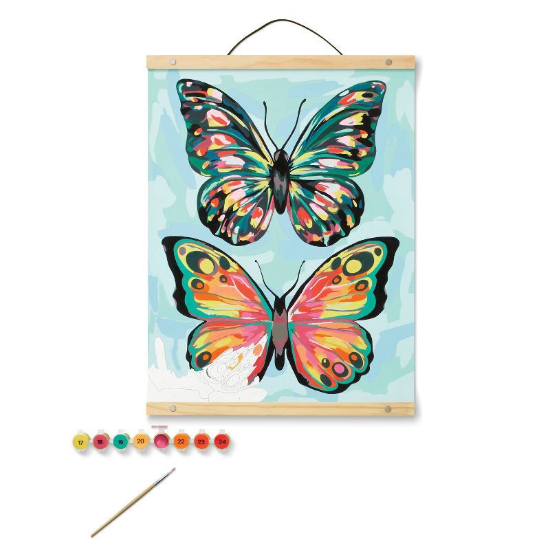 slide 4 of 4, Paint by Number Kit Butterfly - Mondo Llama™: DIY Canvas Art, Adult Painting Kit with Paints & Brush, 1 ct