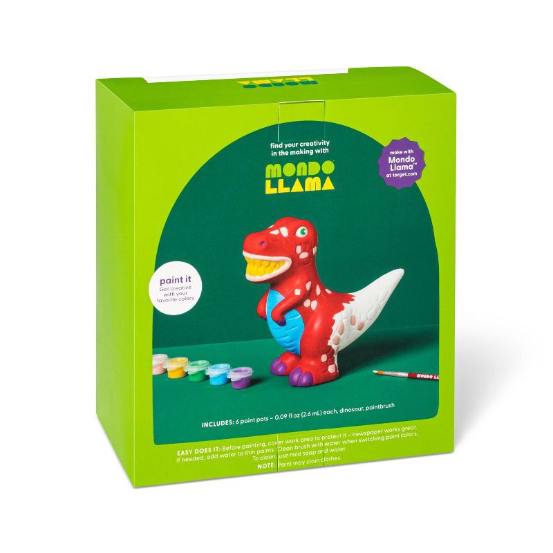 slide 3 of 4, Paint-Your-Own Ceramic Dinosaur Craft Kit - Mondo Llama™: DIY Art Kit with Paint & Brush, Ages 8+, 1 ct