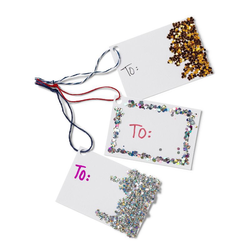 slide 3 of 3, 3pk Specialty Glitter Silvers and Golds - Mondo Llama™: Craft Embellishments, Metallic Silver & Gold, PET Material, Ages 6+, 3 ct