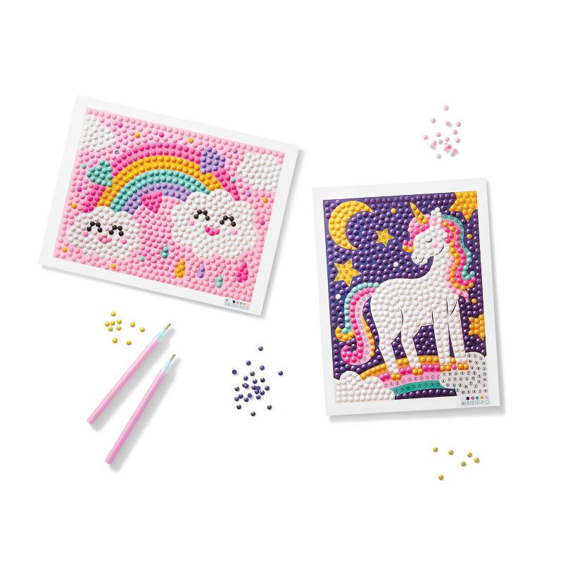 slide 4 of 4, 2pk 6''X6'' Gem Art Poster Unicorn/Rainbow - Mondo Llama™: DIY Gemstone Craft Kit for Kids, Ages 6+, 2 ct