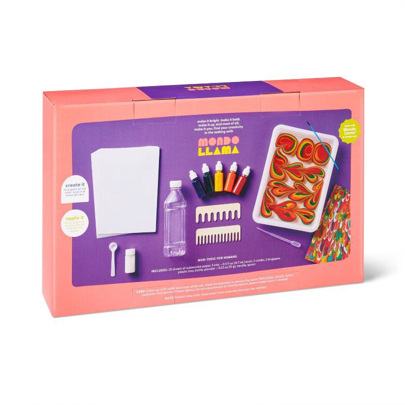 slide 3 of 4, Paper Marbling Kit - Mondo Llama™: DIY Art Kit with Marbling Supplies & Marble Painting Tools, 1 ct