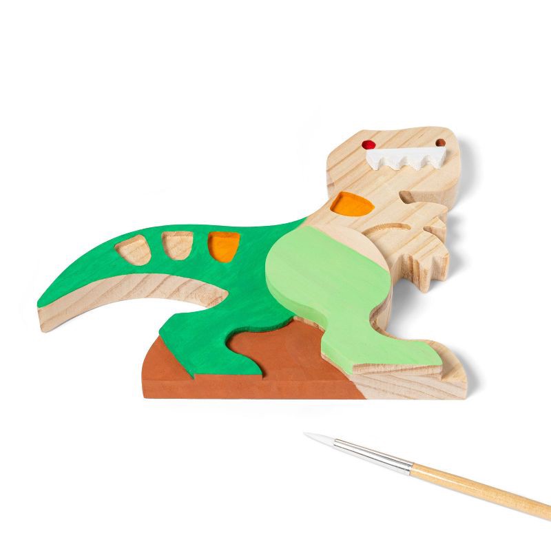 slide 3 of 4, Freestanding Wood Dinosaur - Mondo Llama™: Unfinished Craft, 6" Tall, Animal Theme, Ages 3+, 1 ct