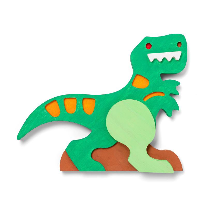 slide 4 of 4, Freestanding Wood Dinosaur - Mondo Llama™: Unfinished Craft, 6" Tall, Animal Theme, Ages 3+, 1 ct