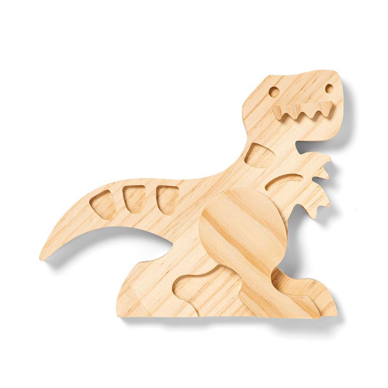 slide 1 of 4, Freestanding Wood Dinosaur - Mondo Llama™: Unfinished Craft, 6" Tall, Animal Theme, Ages 3+, 1 ct