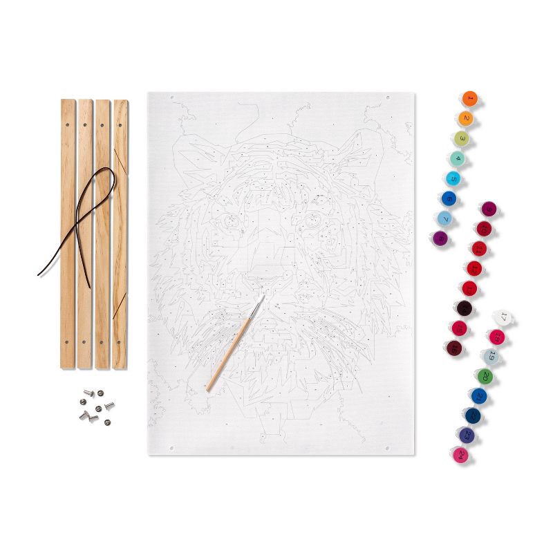 slide 2 of 4, Paint by Number Kit Tiger - Mondo Llama™: Acrylic Painting Kit for Adults with Frame & Instructions, 1 ct