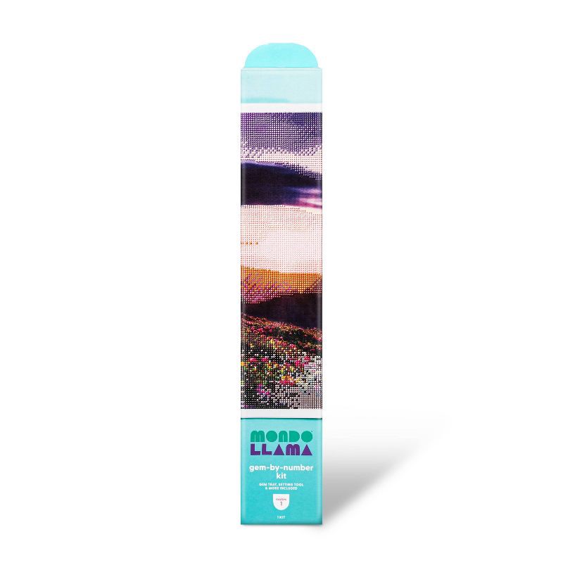 slide 1 of 4, Gem by Number Kit Sunset - Mondo Llama™: DIY Art Kit, Includes Gems & Fabric, Adult Craft Activity, 1 ct