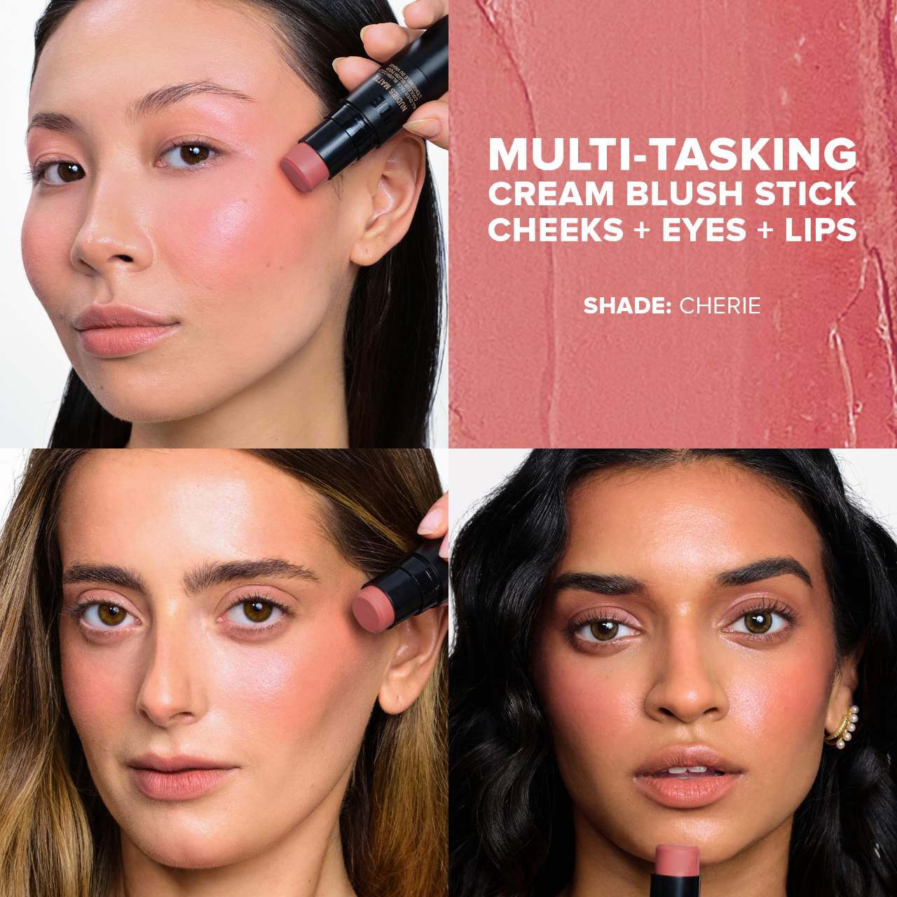 slide 2 of 9, NUDESTIX Nudies Cream Blush Stick Cherie, 