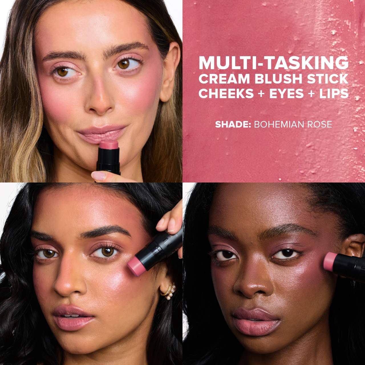 slide 2 of 10, NUDESTIX Nudies Cream Blush Stick Bohemian Rose, 0.25 oz/ 7 gram