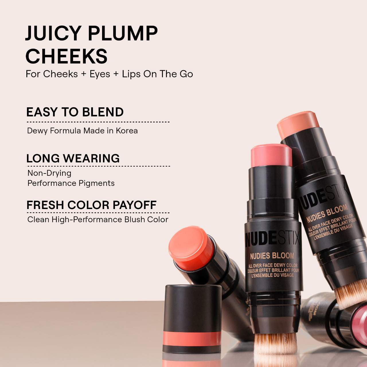slide 7 of 10, NUDESTIX Nudies Cream Blush Stick Bohemian Rose, 0.25 oz/ 7 gram