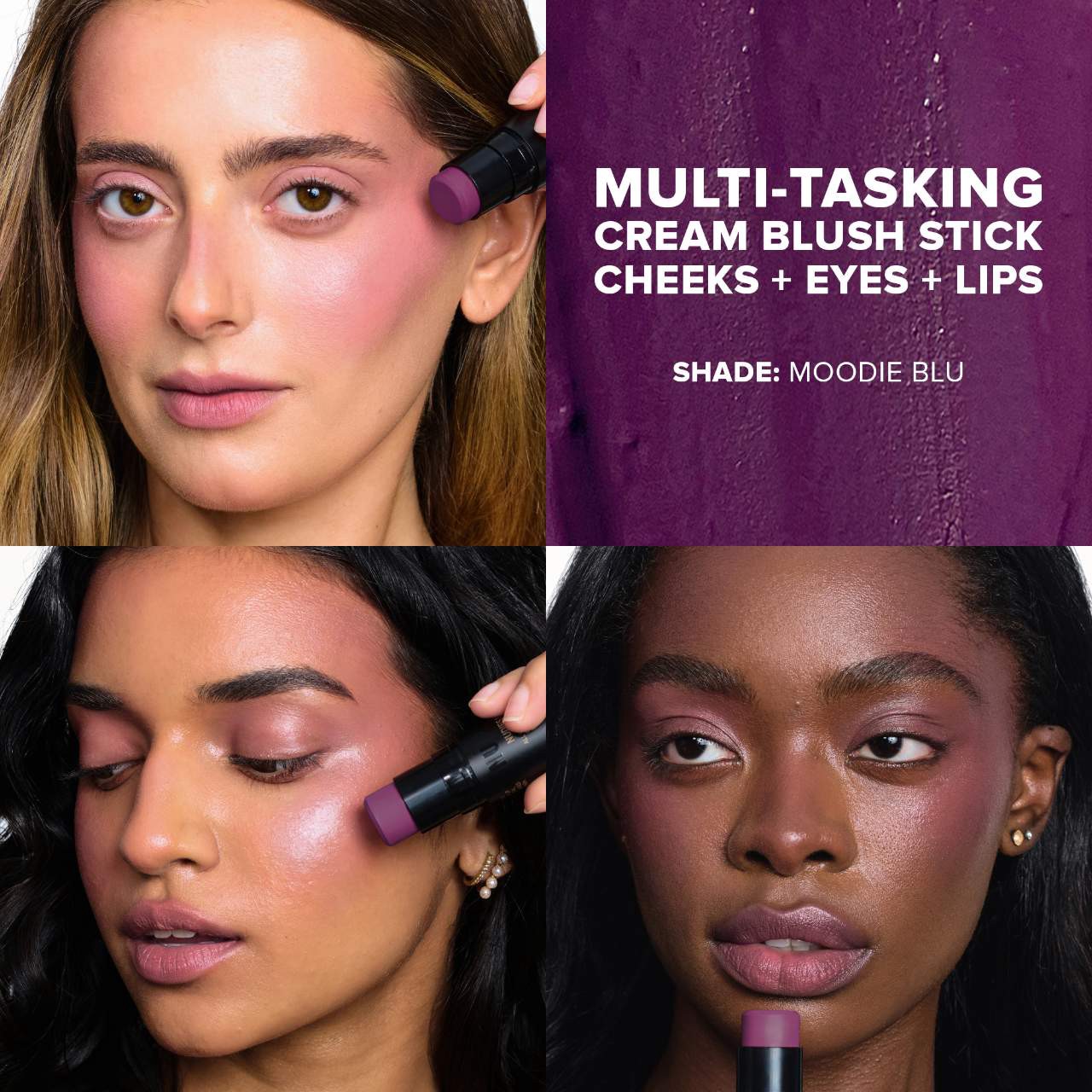 slide 2 of 10, NUDESTIX Nudies Cream Blush Stick Moodie Blu, 0.25 oz/ 7 gram