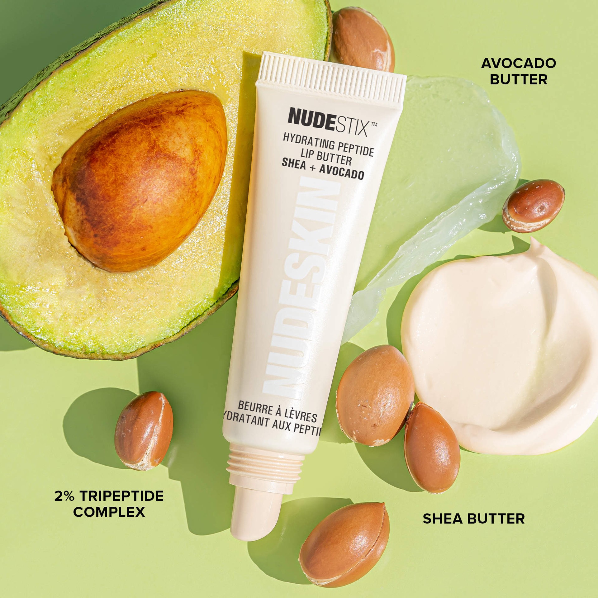 slide 6 of 10, NUDESTIX Hydrating Peptide Lip Butter Clear Gloss, 0.34 oz / 10 ml