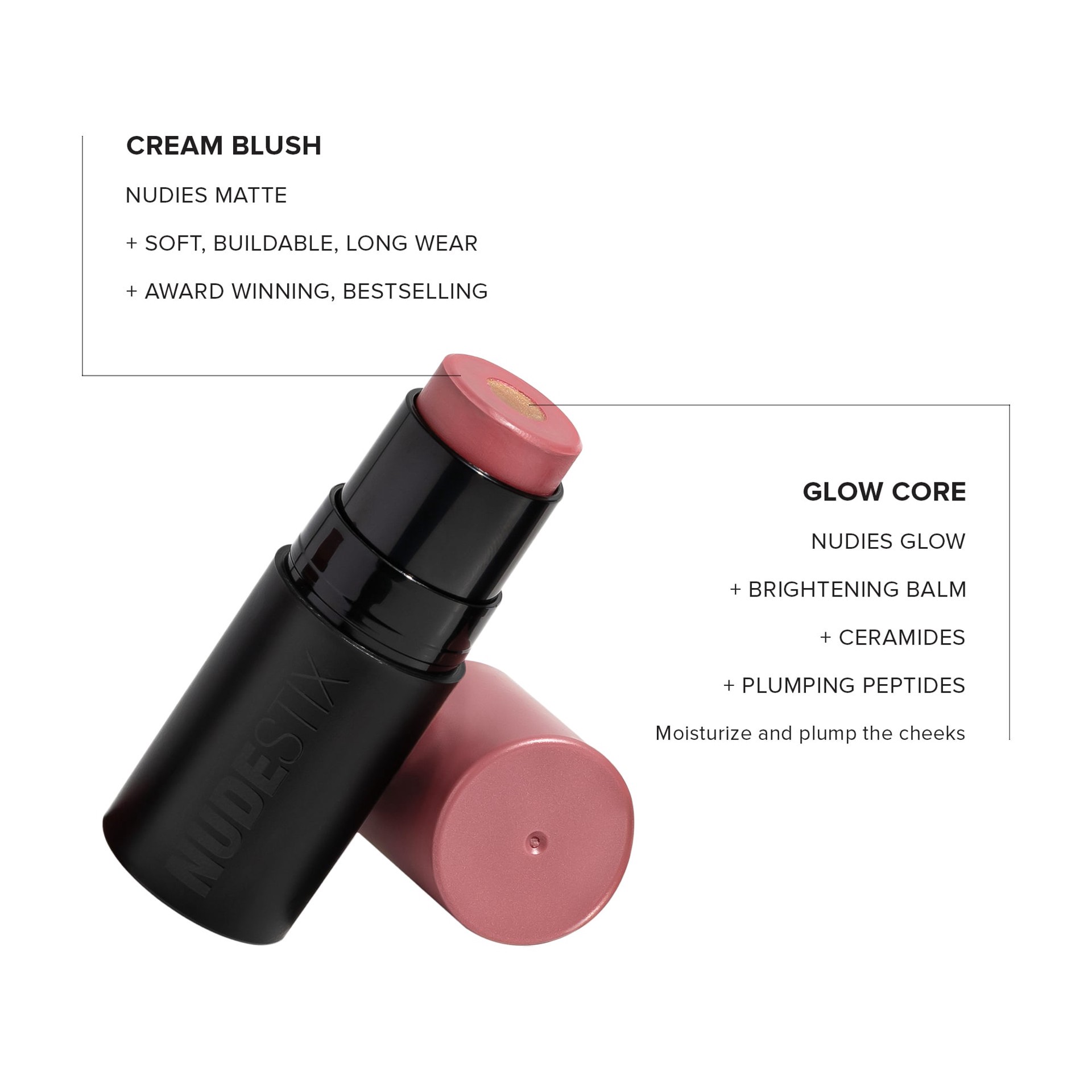 slide 3 of 8, NUDESTIX Nudies Matte Blush + Glow Core Pink Ice, 
