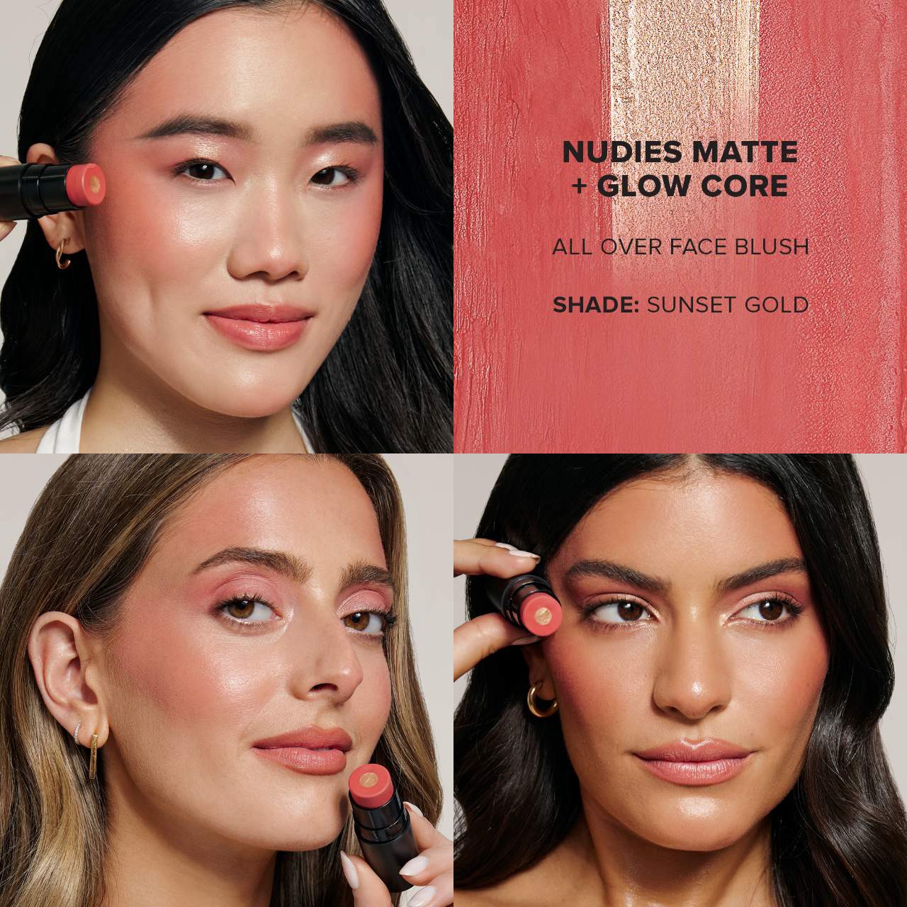 slide 2 of 8, NUDESTIX Nudies Matte Blush + Glow Core Sunset Gold, 
