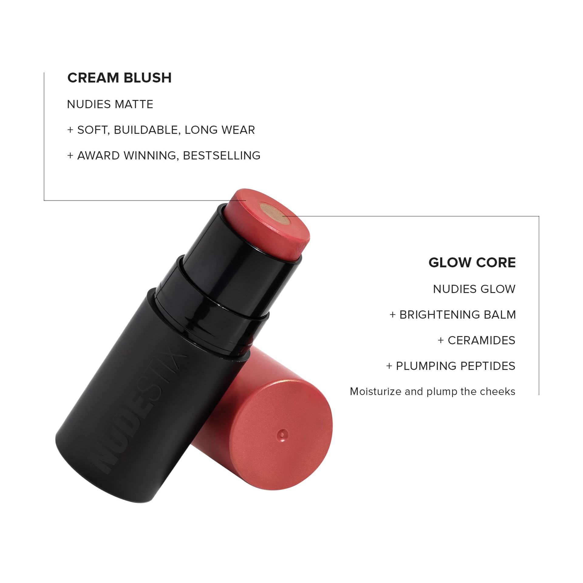 slide 3 of 8, NUDESTIX Nudies Matte Blush + Glow Core Sunset Gold, 