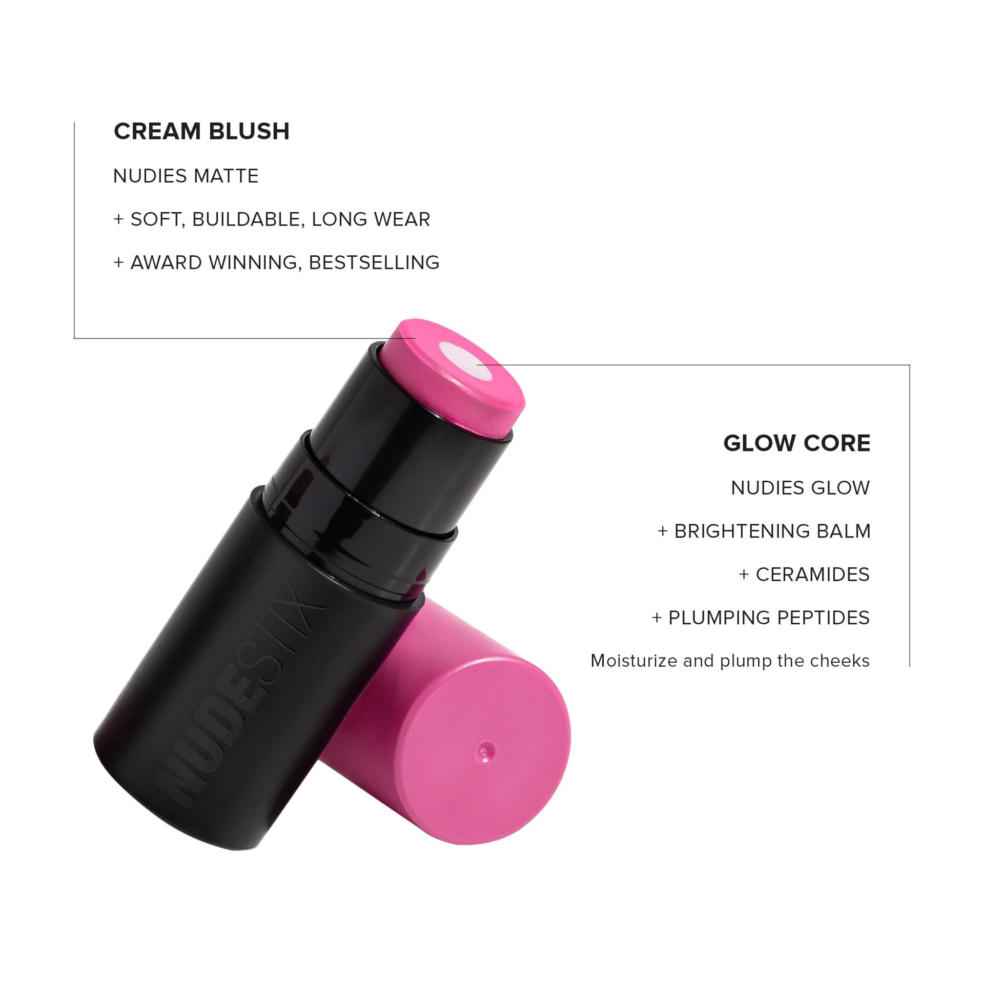 slide 4 of 9, NUDESTIX Nudies Matte Blush + Glow Core Magenta Magic, 0.21 oz / 6 gram