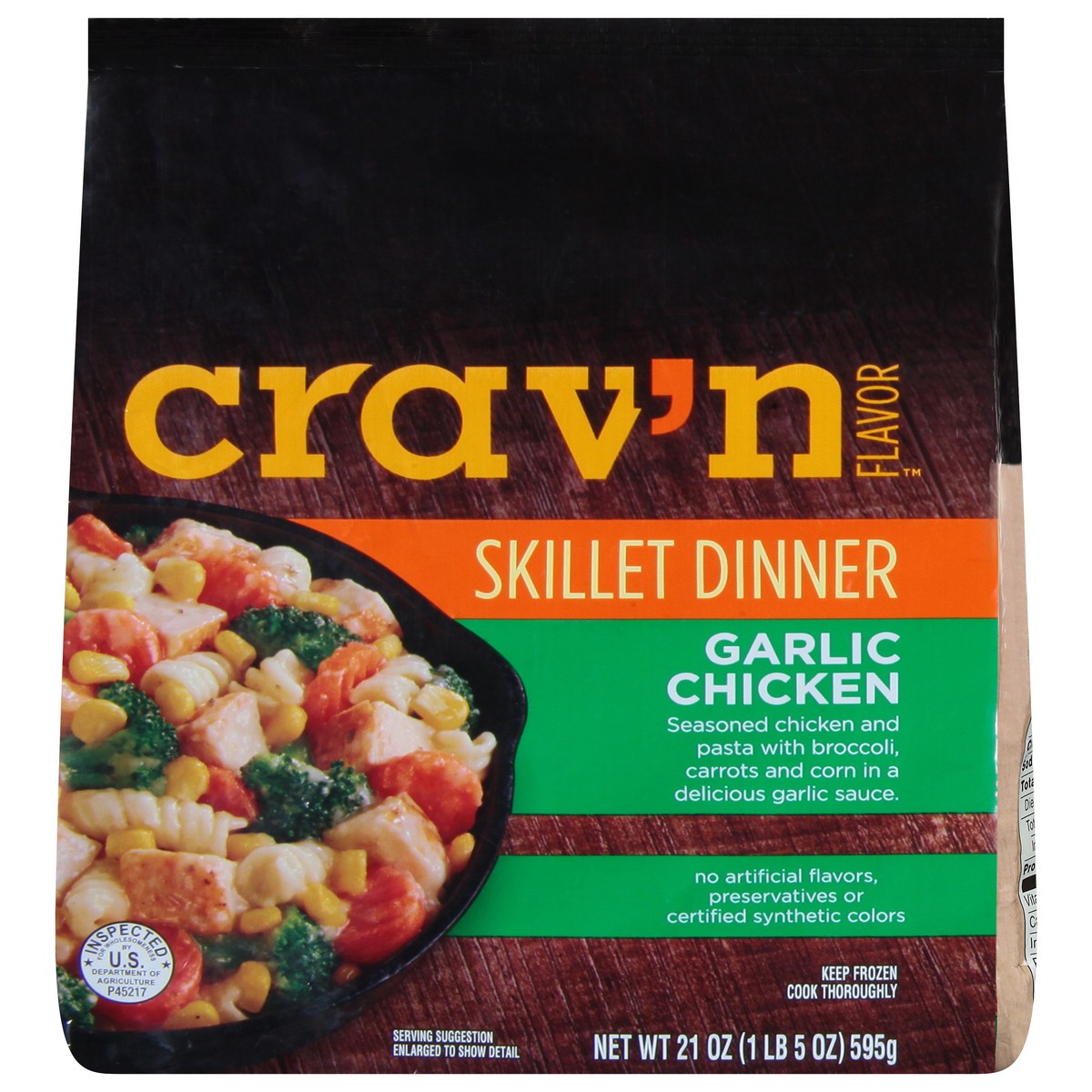 slide 1 of 1, Crav'n Flavor Garlic Chicken Skillet Dinner, 21 oz