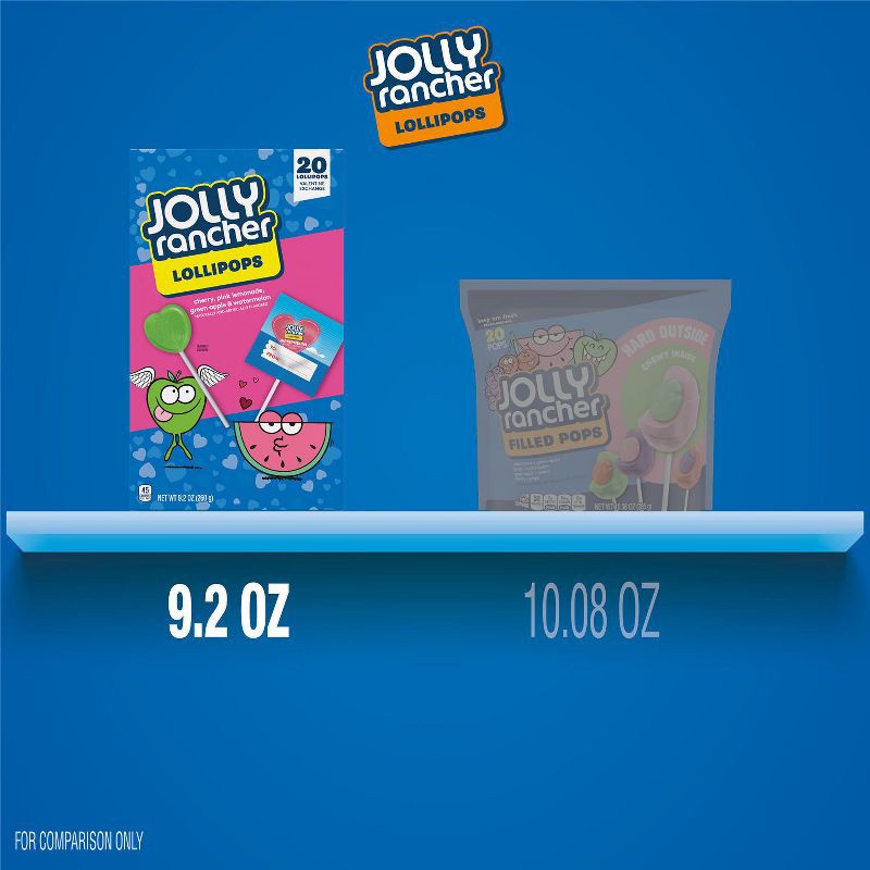 slide 6 of 7, Jolly Rancher Valentine's Day Assorted Fruit Candy Lollipops Classroom Exchange - 9.2oz/20ct, 9.2 oz, 20 ct