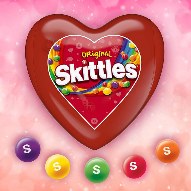 slide 2 of 9, Skittles Original Chewy Fruit Candy Valentines Day Heart Box Gift Container - 1.07oz, 1.07 oz