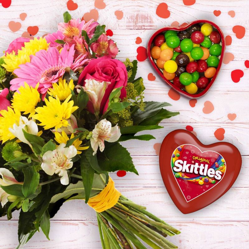 slide 5 of 9, Skittles Original Chewy Fruit Candy Valentines Day Heart Box Gift Container - 1.07oz, 1.07 oz
