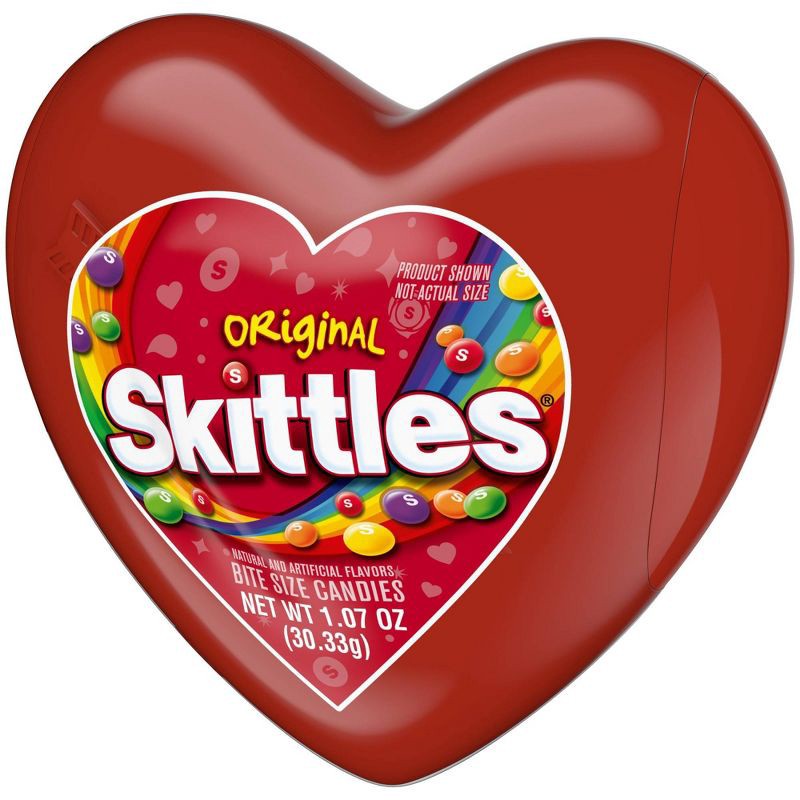 slide 9 of 9, Skittles Original Chewy Fruit Candy Valentines Day Heart Box Gift Container - 1.07oz, 1.07 oz