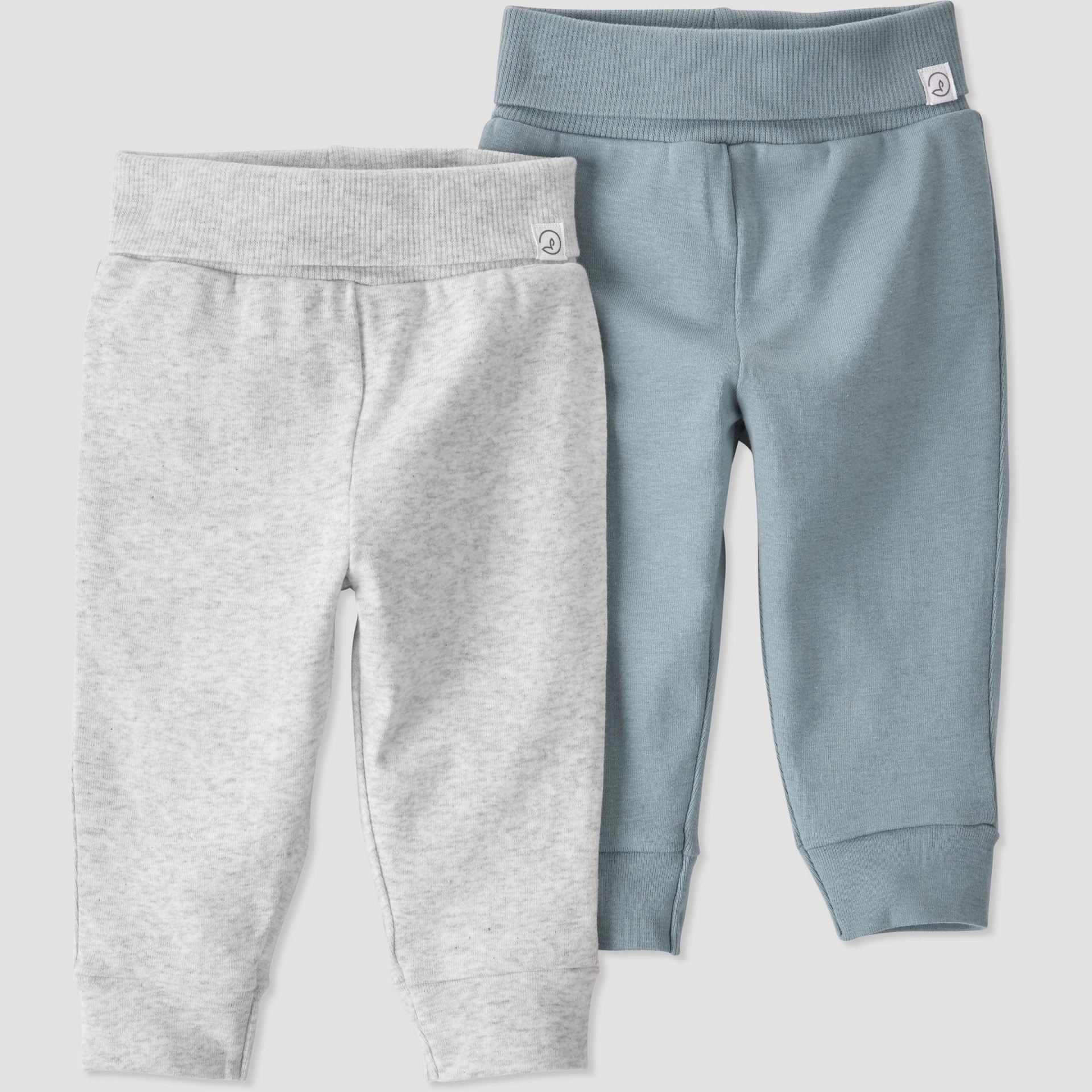 slide 1 of 2, Baby 2pk Organic Cotton Pants - little planet by carter's Gray/Blue 24M, 1 ct