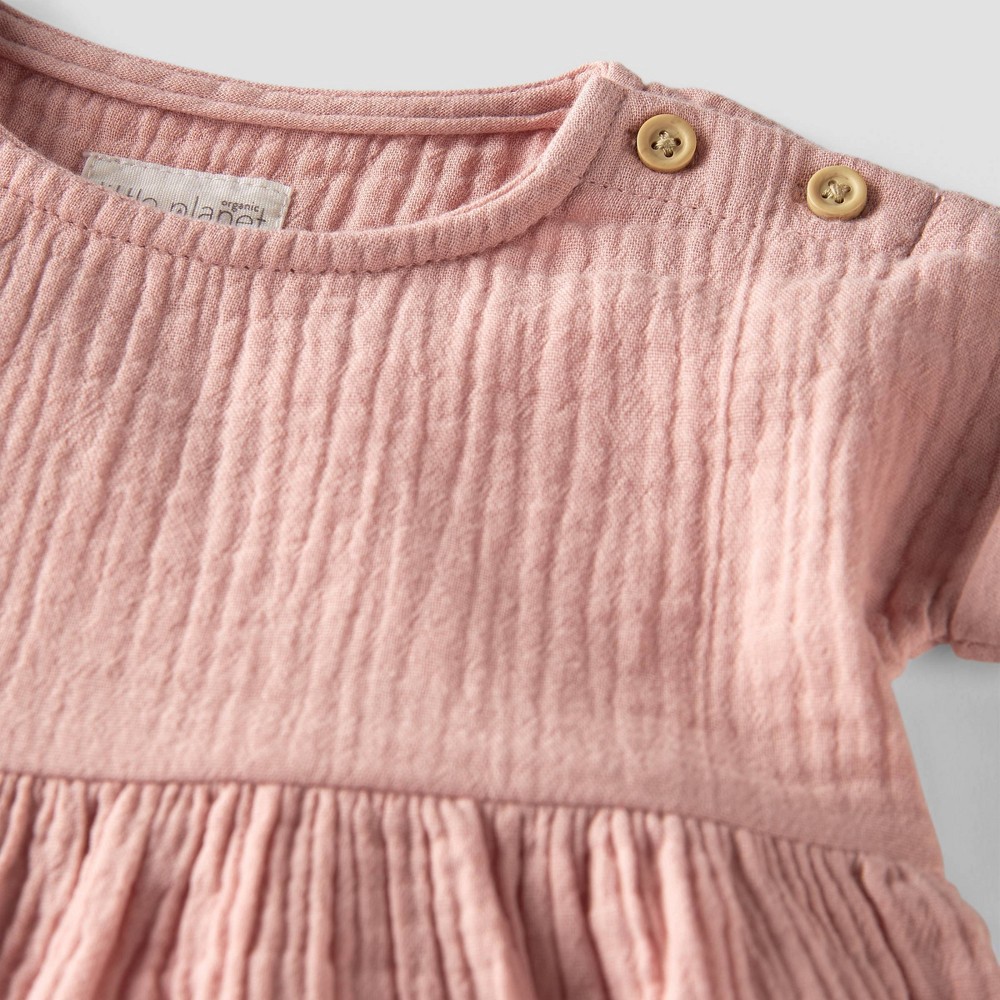 slide 2 of 4, Baby Girls' Organic Cotton Dress - little planet by carter's - Pink 12M, 1 ct