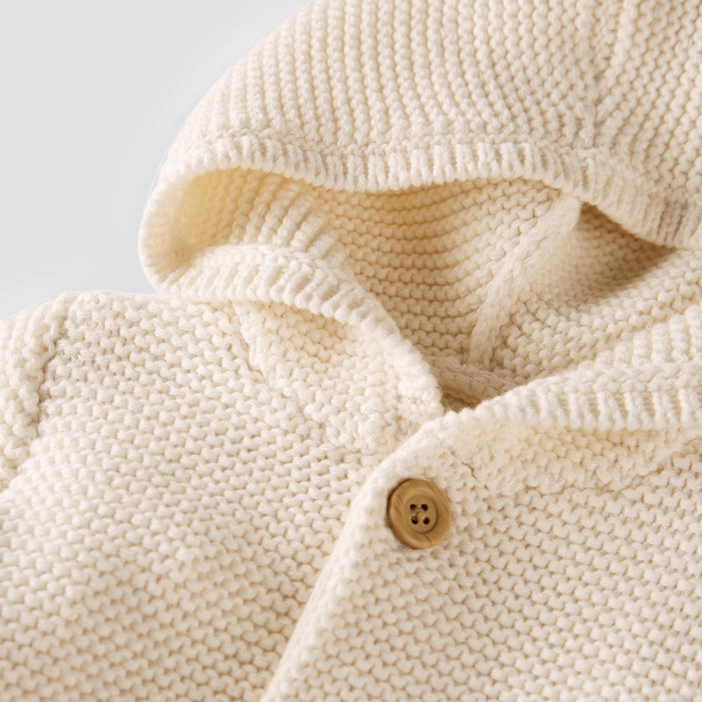 slide 2 of 5, Baby Organic Cotton Sweater Bubble Romper - little planet by carter's Off-White Newborn, 1 ct