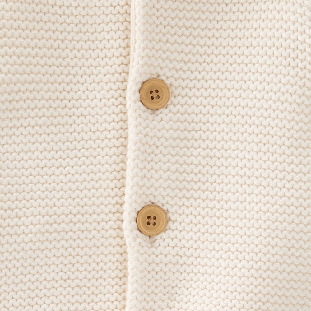 slide 3 of 5, Baby Organic Cotton Sweater Bubble Romper - little planet by carter's Off-White Newborn, 1 ct