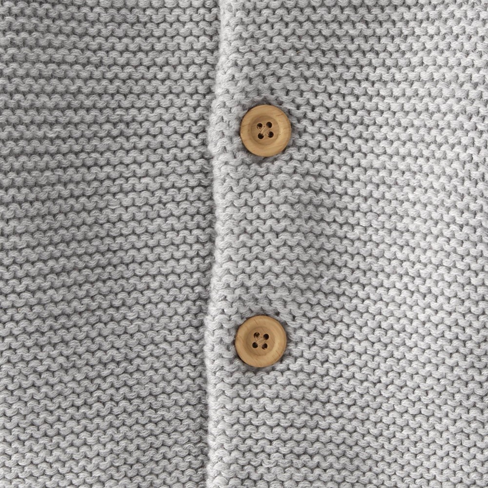 slide 5 of 5, Baby Organic Cotton Hooded Sweater - little planet by carter's Gray 9M, 1 ct