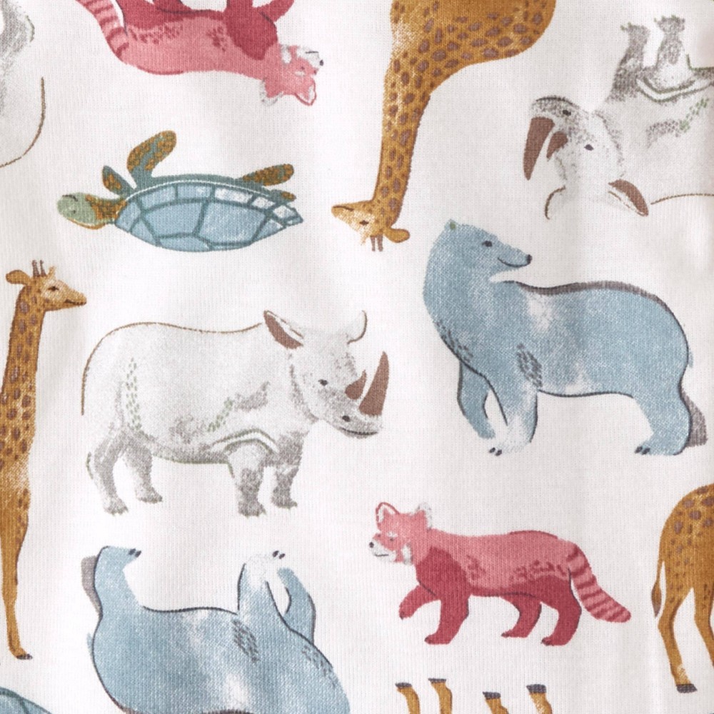 slide 4 of 4, Baby 3pk Organic Cotton Endangered Animals Bodysuit - little planet by carter's Green/Pink 3M, 1 ct
