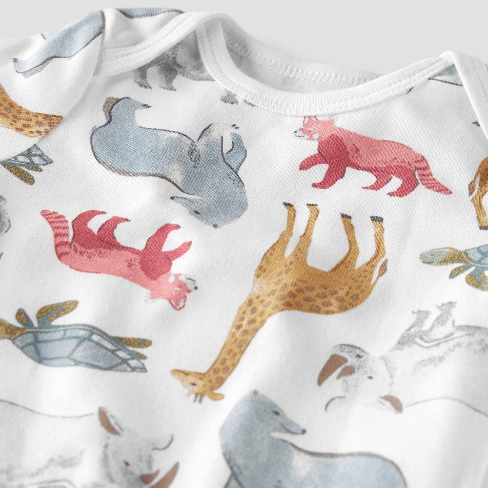 slide 3 of 4, Baby 3pk Organic Cotton Endangered Animals Bodysuit - little planet by carter's Green/Pink 24M, 1 ct