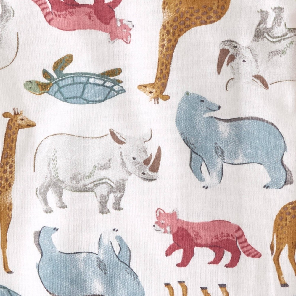 slide 2 of 4, Baby 3pk Organic Cotton Endangered Animals Bodysuit - little planet by carter's Green/Pink 24M, 1 ct