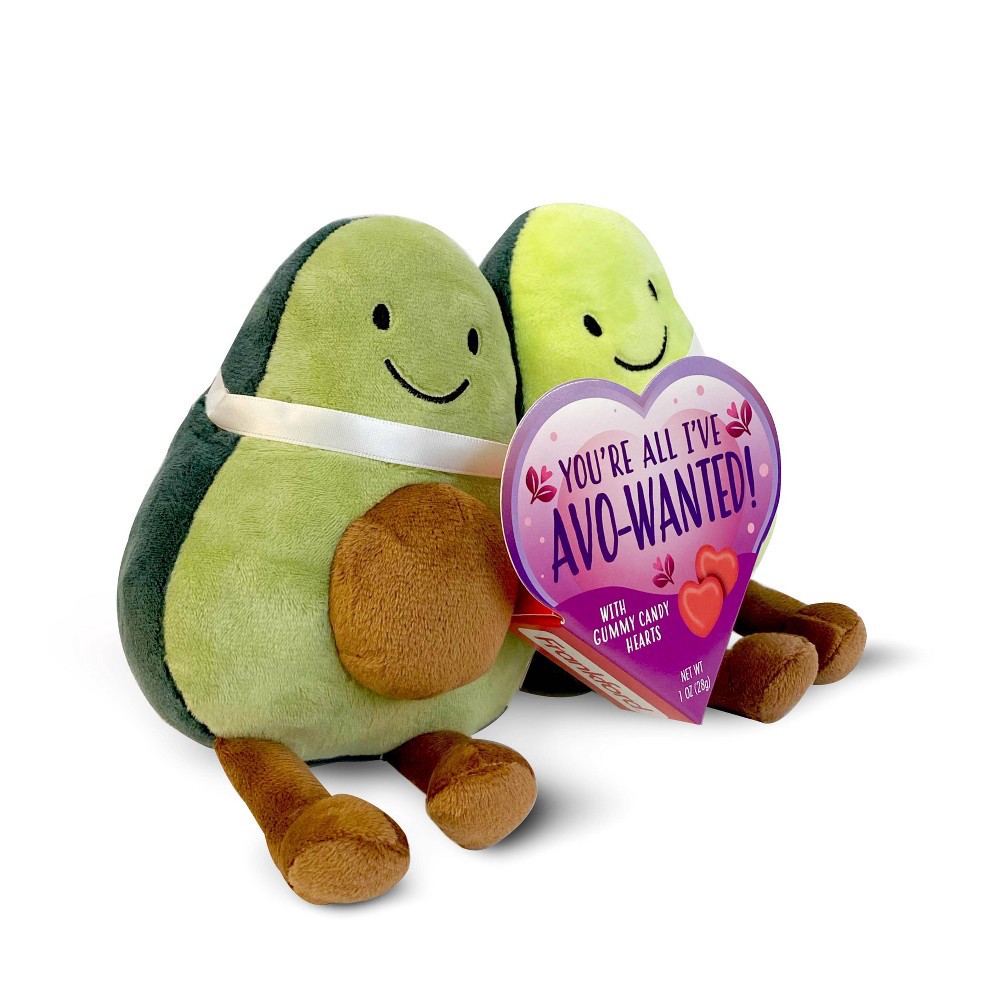 slide 2 of 7, Frankford Valentine's Avocado Date Night Plush with Gummy Candy Hearts, 1 oz