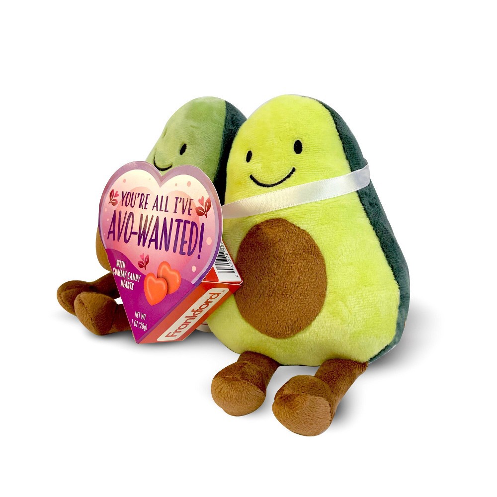 Frankford Valentine's Avocado Date Night Plush with Gummy Candy Hearts 1 oz