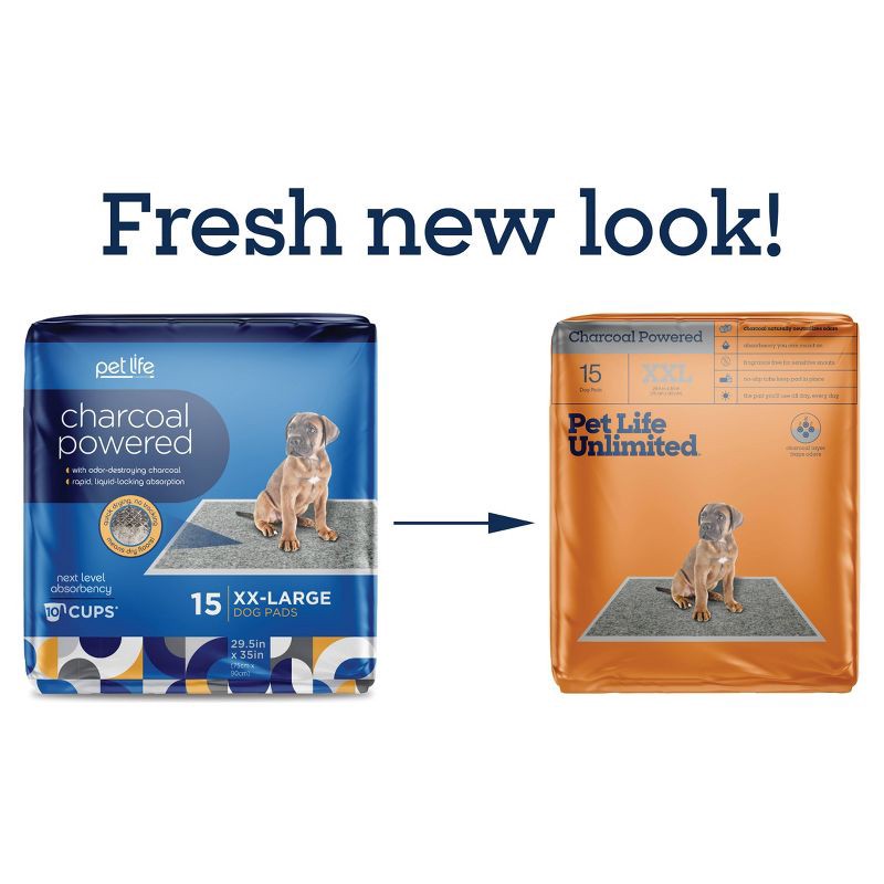 slide 3 of 8, Pet Life Unlimited Odor Controlling Training Pads with Charcoal for Dogs - XXL - 15ct, 15 ct