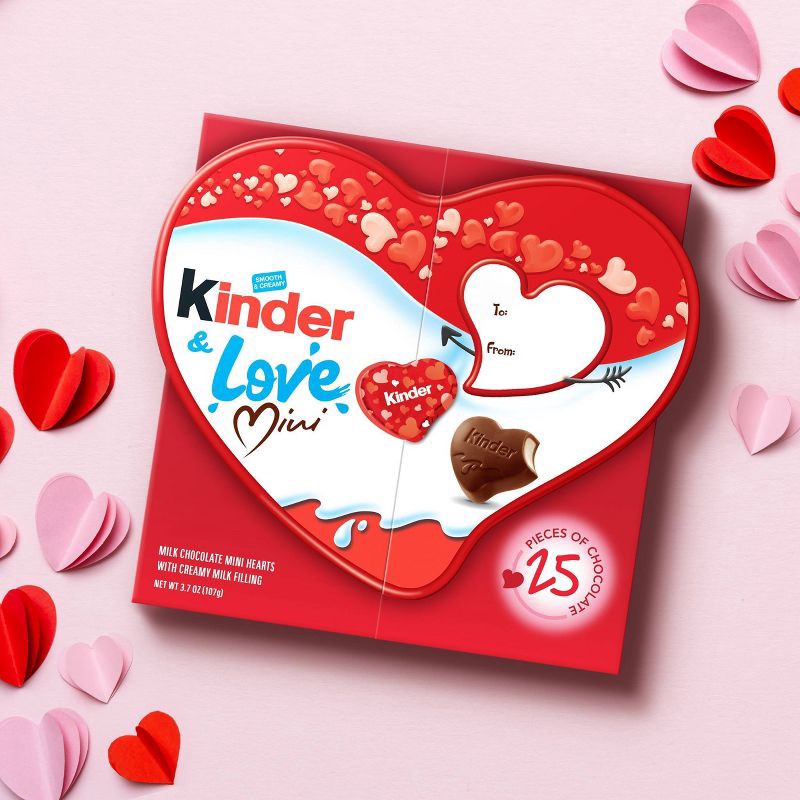 Kinder & Love Gift Box Mini Milk Chocolate Hearts Valentines Gift, 3.7 oz -  Baker's