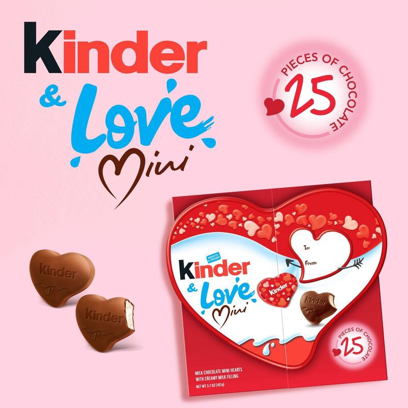 Kinder Milk Chocolate, Mini Hearts - 3.7 oz