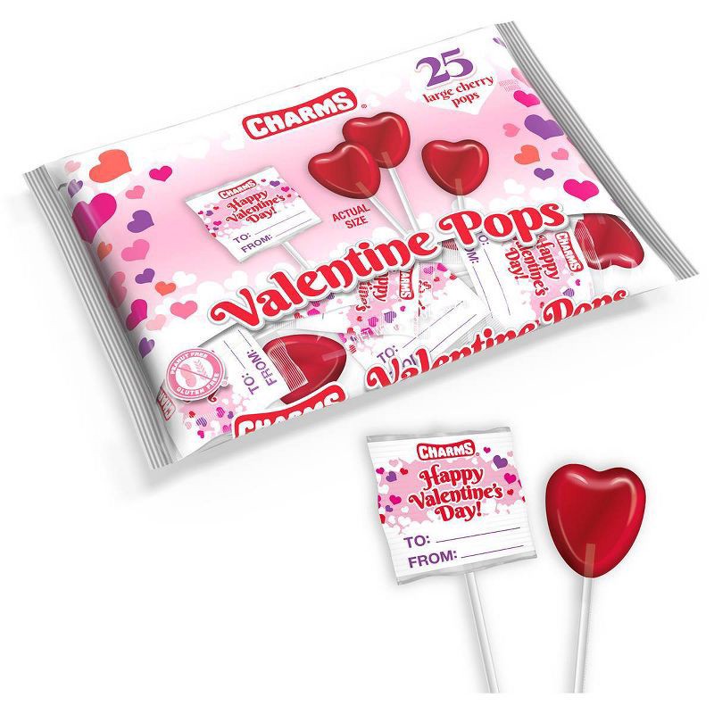 slide 3 of 3, Charms Valentine's Classroom Exchange Pops - 13.75oz/25ct, 13.75 oz, 25 ct