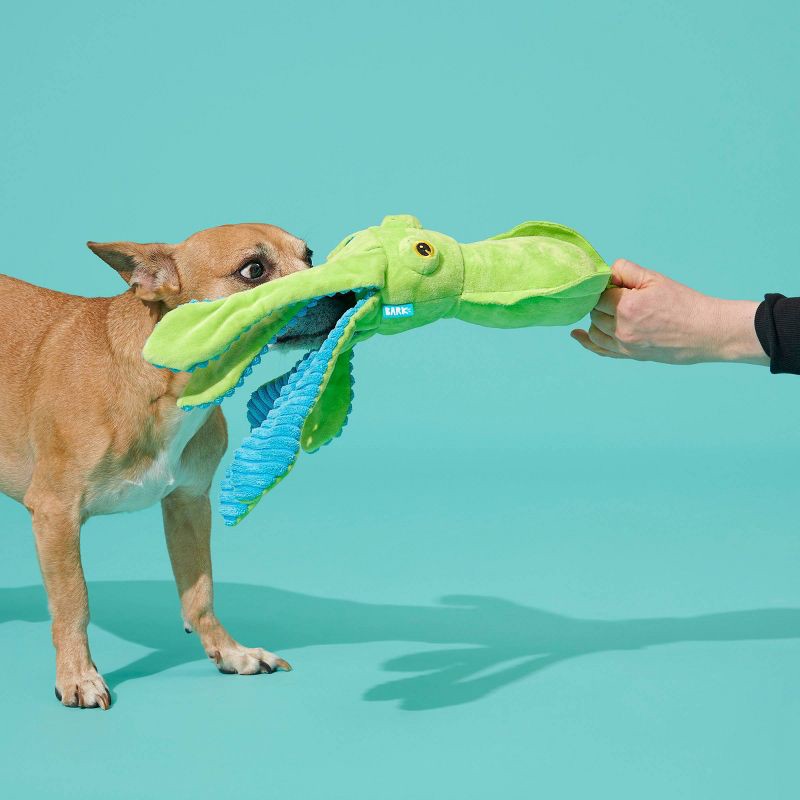 slide 3 of 5, BARK Billy The Squid Dog Toy - Green, 1 ct