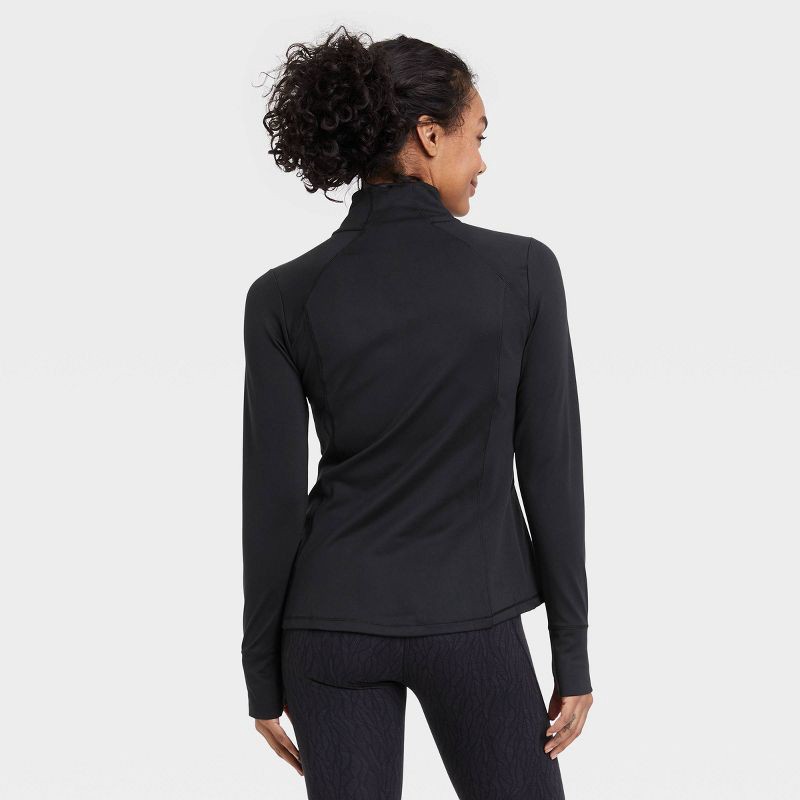 slide 2 of 6, Women's Full Zip Jacket - All In Motion™ Black L: Recycled Polyester, Spandex, UPF 50+, Side Pockets, 1 ct