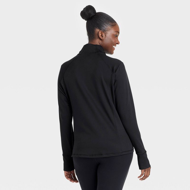 slide 4 of 6, Women's Full Zip Jacket - All In Motion™ Black L: Recycled Polyester, Spandex, UPF 50+, Side Pockets, 1 ct