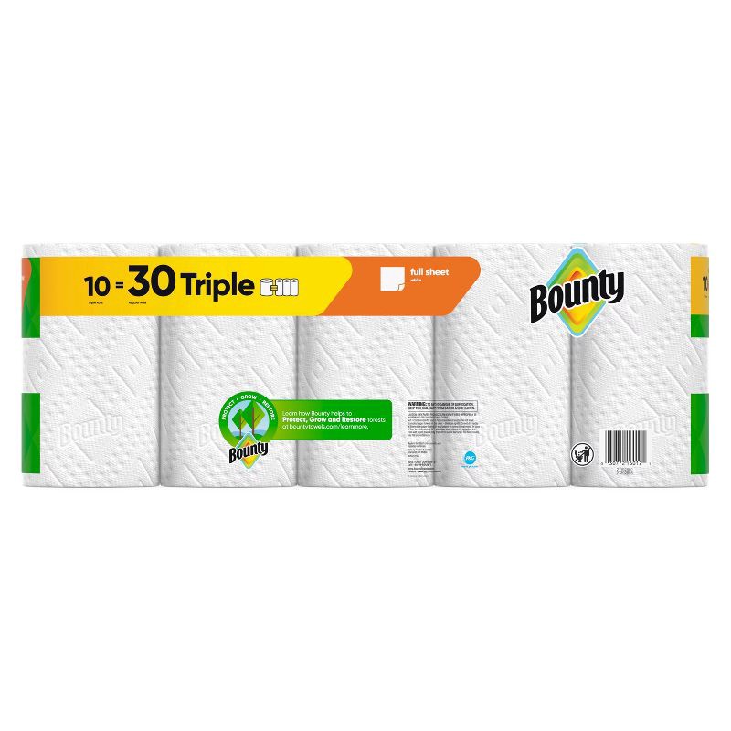 slide 13 of 15, Bounty Full Sheet Paper Towels - 10 Triple Rolls, 1 ct