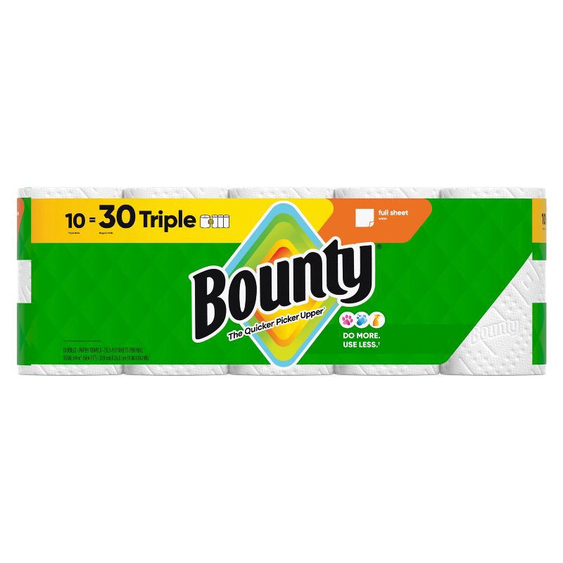 slide 13 of 15, Bounty Full Sheet Paper Towels - 10 Triple Rolls, 1 ct