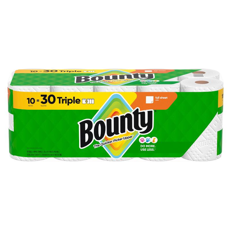 slide 12 of 15, Bounty Full Sheet Paper Towels - 10 Triple Rolls, 1 ct