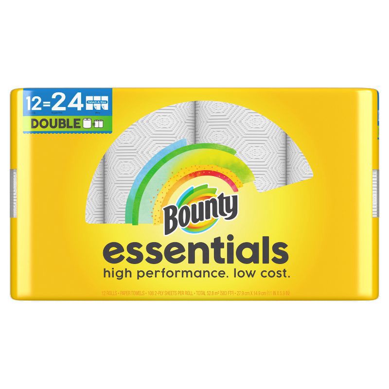 slide 16 of 18, Bounty Essentials Select-A-Size Paper Towels - 12 Double Rolls, 1 ct